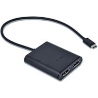 Adapter USB-C > Dual DisplayPort 4K schwarz