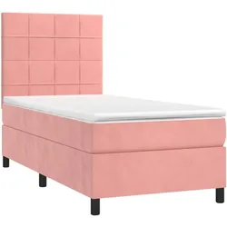 vidaXL, Boxspringbett, Almelville (Block mit Quadraten) (90 x 190 cm)