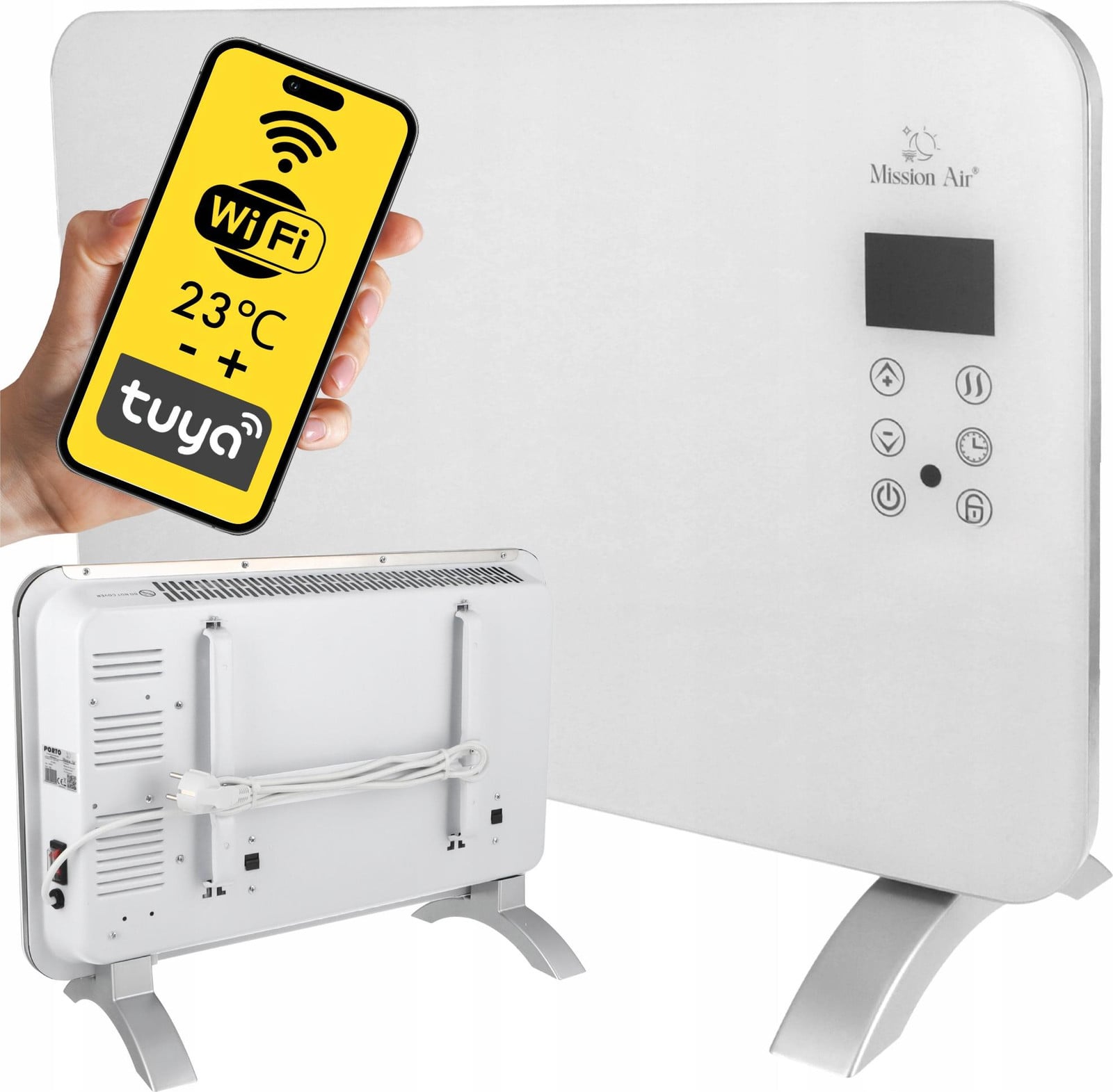 Mission Air PORTO WiFi witte convectorverwarmer 1000W