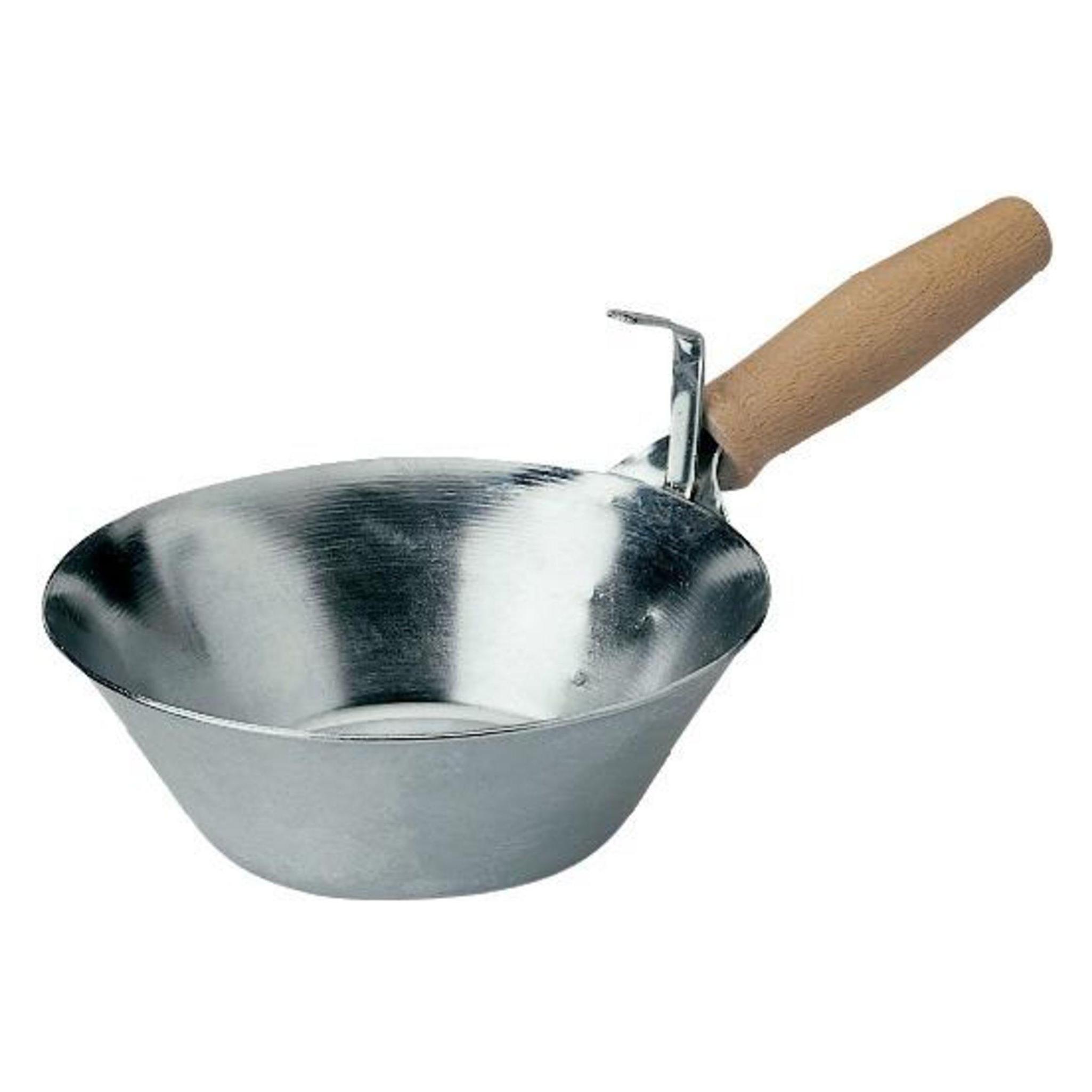 Magni HAROMAC Gipserpfännchen, Durchmesser: 180mm, mit Holzheft, verzinkt, Profi-Ausführung, einfache Rein (4005153051417)