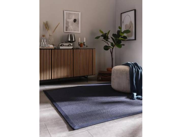 benuta Nest Sisal Naturfaser Teppich Sana - Blau 200x200 cm - Robuster Teppich für Esszimmer & Wohnzimmer - 100% Sisal Naturfaser - Zeitloses Design