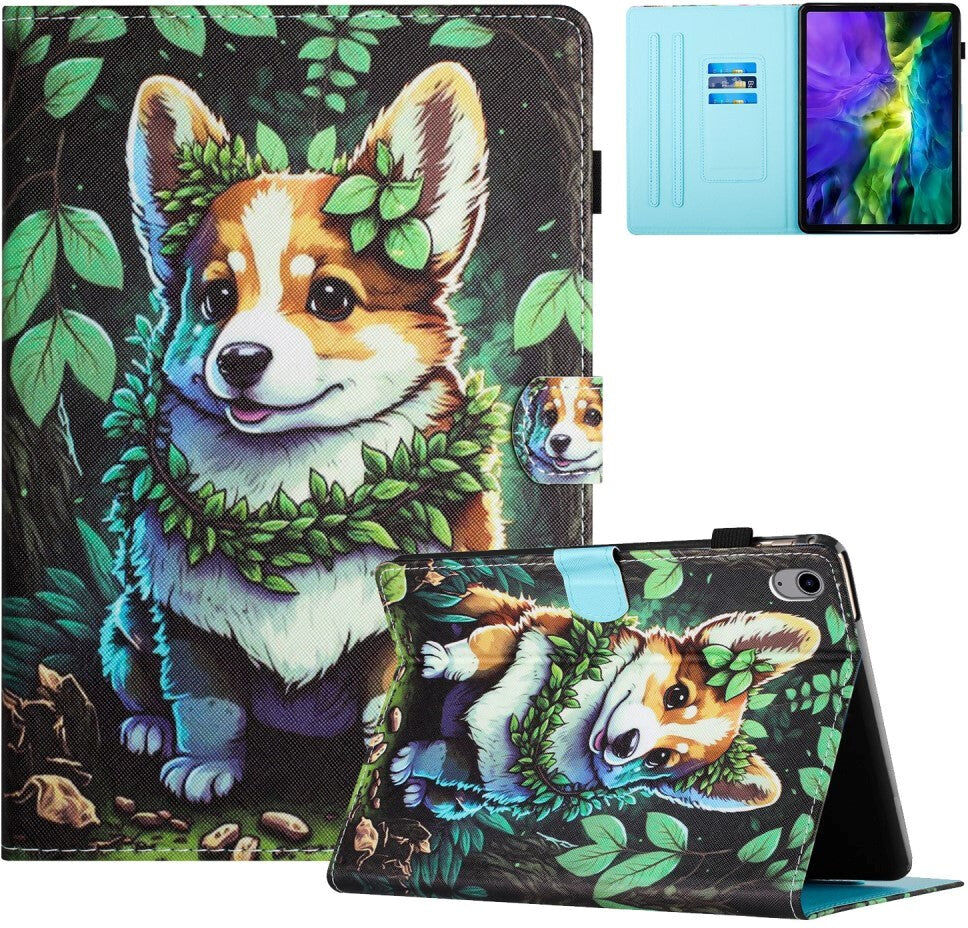 TABLETCOVERS.DK iPad 11" (2025) / iPad 10.9" (2024/2022) Læder Cover m. Ståfunktion & Kortholder - Corgi