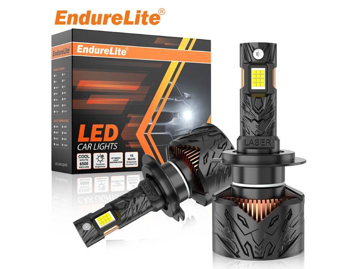ENdureLite H8/H9/H11 H7 H4 9005 9006 9012 Phare LED, luminosité de 20 000 lm, conception de puce CSP 1:1, 300 % plus lumineux, étanche IP68, système de refroidissement efficace