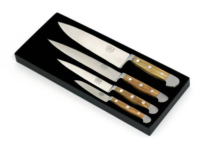 Güde Messer Solingen Messer-Set Güde Messerset 4-tlg. Geschenkbox, Alpha Olive