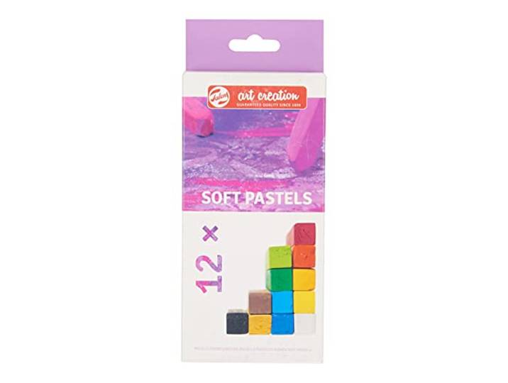 Talens Art Creation - Zachte Pastelset 12 Kleuren - Levendig Pigment - Fluweelachtige Afwerking - Makkelijk Mengbaar - Vierkante Vorm - Ideaal voor Artiesten - Kleurpotlood