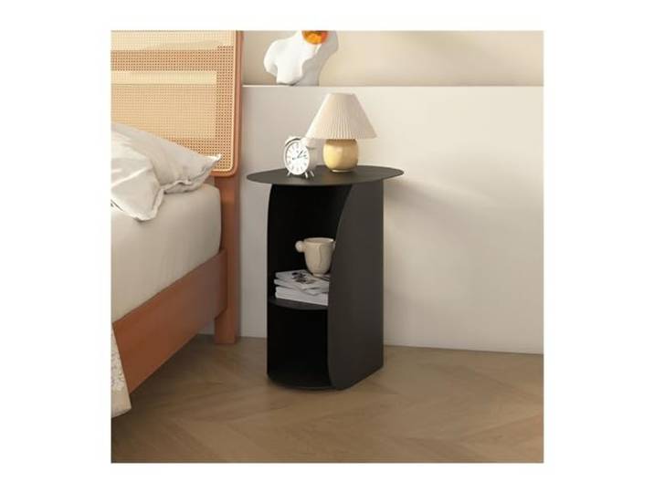 YCCHAH Wohnzimmermöbel, Nachttisch, modern, schlicht, Schlafzimmerschrank, kompletter Metallaufbewahrung, kleines Regal, Beistelltische, Wohnzimmer (B)