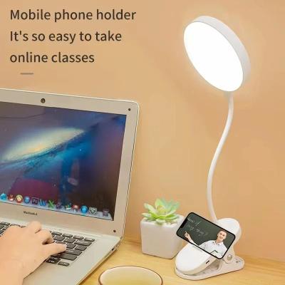 Uplift Picks USB Rechargeable Desk Lamp LED Clip Reading Light With Eye Protection And 3 Dimming Modes charging