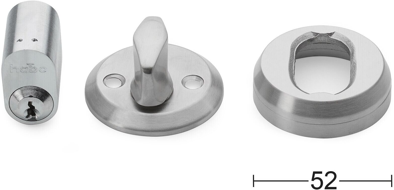 Habo Cylinderlåssats 42, universal med cylinderring, rostfritt