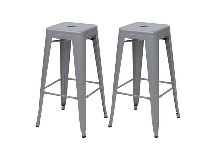 MCW Barhocker MCW-A73-2-T (Set, 2er), Stapelbar, bodenschonende Gummifüße, Querstreben für mehr Stabilität