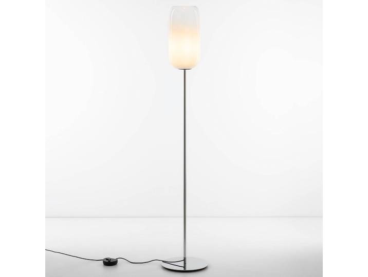 Artemide Designer Stehlampe Gople, dimmbar, weiß / opal, für Wohn- / Esszimmer, Glas, Design, Stehlampe