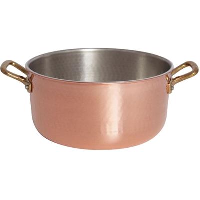 Fleischtopf PINTINOX "Pinti Rame", braun (kupferfarben), H:15cm Ø:24cm, Töpfe, Fleischtopf, mit 2 Griffen, nicht induktionsgeeignet