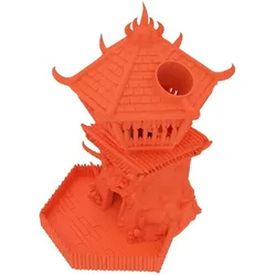 Feldherr Barbarian Würfelturm Orange 3D-gedruckt für Tabletop & RPG (Kunststoff)