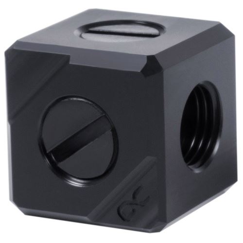 Alphacool Eiszapfen Anschlussterminal 5-Fach G1/4 IG - Black Acetal