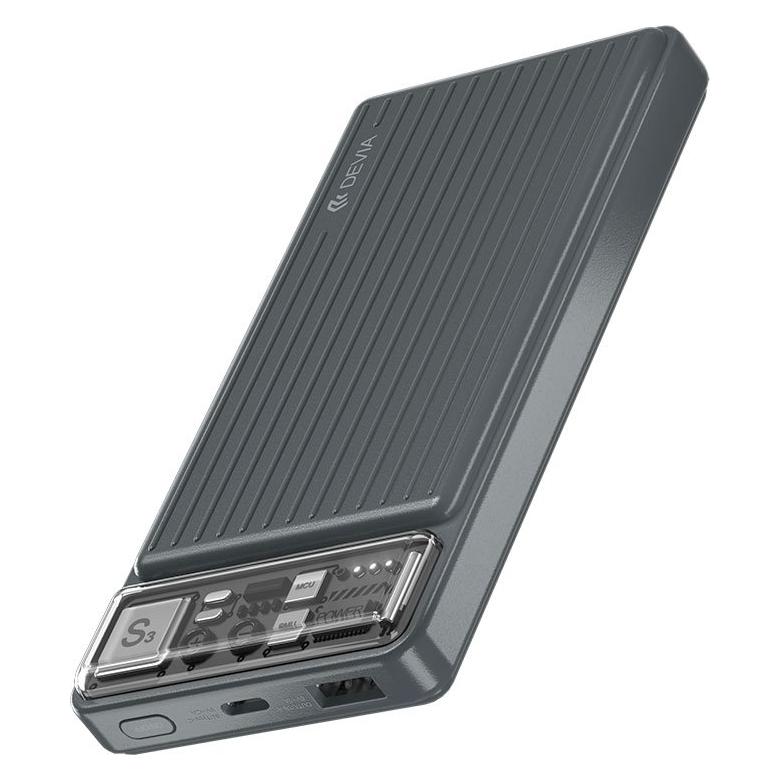 Devia Smart Series 10000 mAh 12W tmavě šedá / Powerbanka / 10 000 mAh / 12W (10000 mAh, 12 W) (6938595386558)