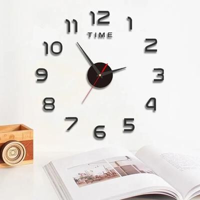 Uplift Picks Large 3D DIY Wall Clock Modern Silent Wall Sticker Clock Decor g