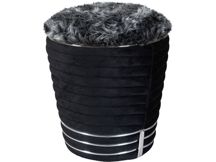 Kayoom Hocker, Graphit, Schwarz, 50 cm, Wohnzimmer, Hocker, Sitzhocker