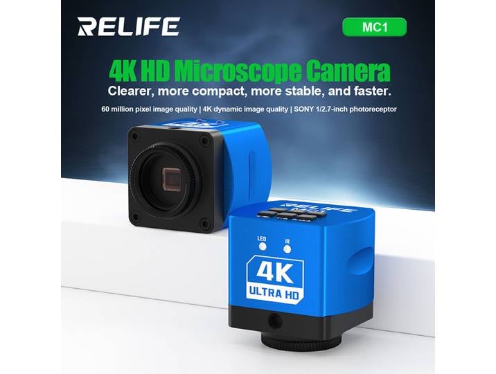 RELIFE MC1 4K HD Microscope Caméra 4K Qualité d'image dynamique Qualité d'image de 60 millions de pixels pour différents types de microscopes