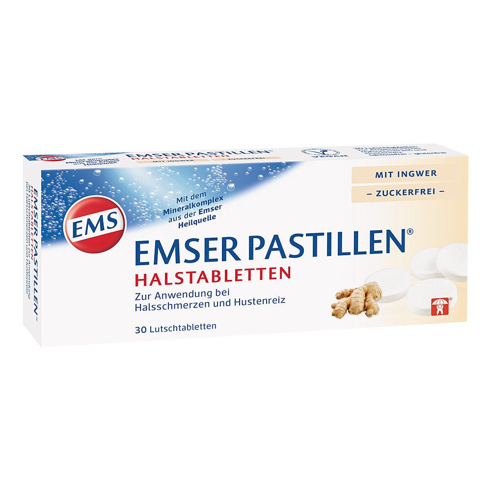 Uriach Germany GmbH Emser Pastillen Halstabletten mit Ingwer zuckerfrei 14145736
