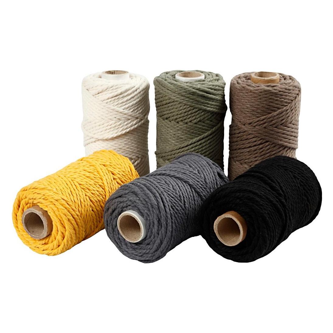 Creativ Company Makramee-Schnur, verschiedene Farben, 6 x 198 m (5712854433860)