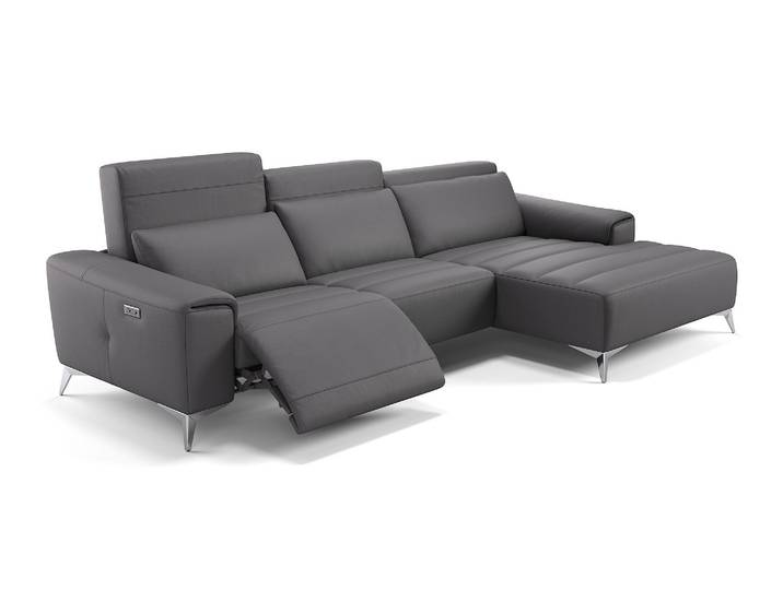 Leder Eckgarnitur BELLA Eckcouch mit Relaxfunktion Ledersofa