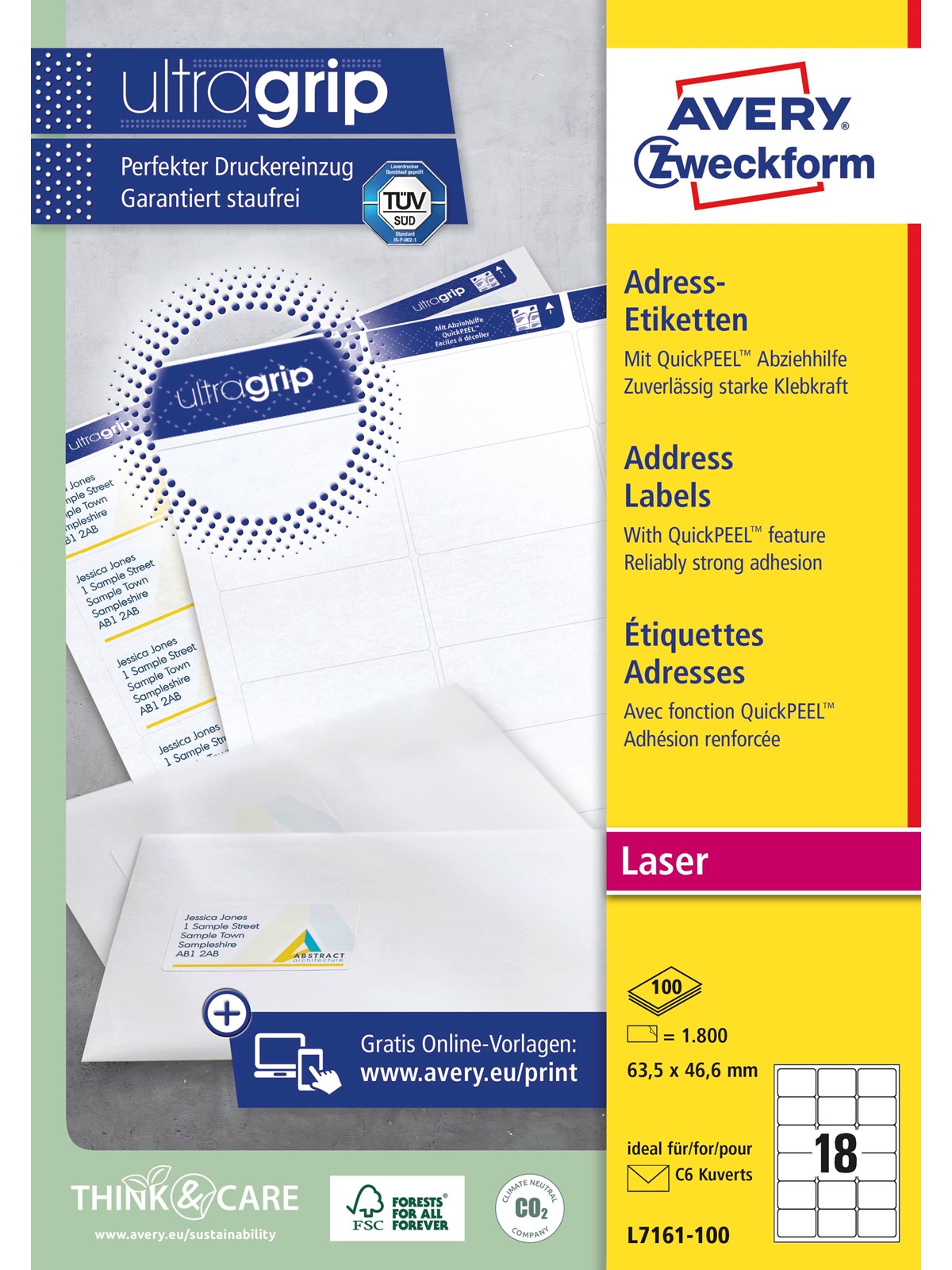 Avery Addressing labels small envelopes (UltraGrip)