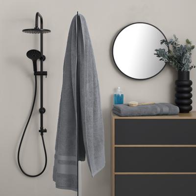 Saunatuch OTTO HOME "Vanessa, 2 Saunatücher, 80x200cm, in Standard- und Premium-Qualität", grau (stone), B:80cm L:200cm, Walkfrottee, Obermaterial: 100% Baumwolle, Handtücher, Handtücher mit Bordüre, 100% Baumwolle, einfarbig, weich