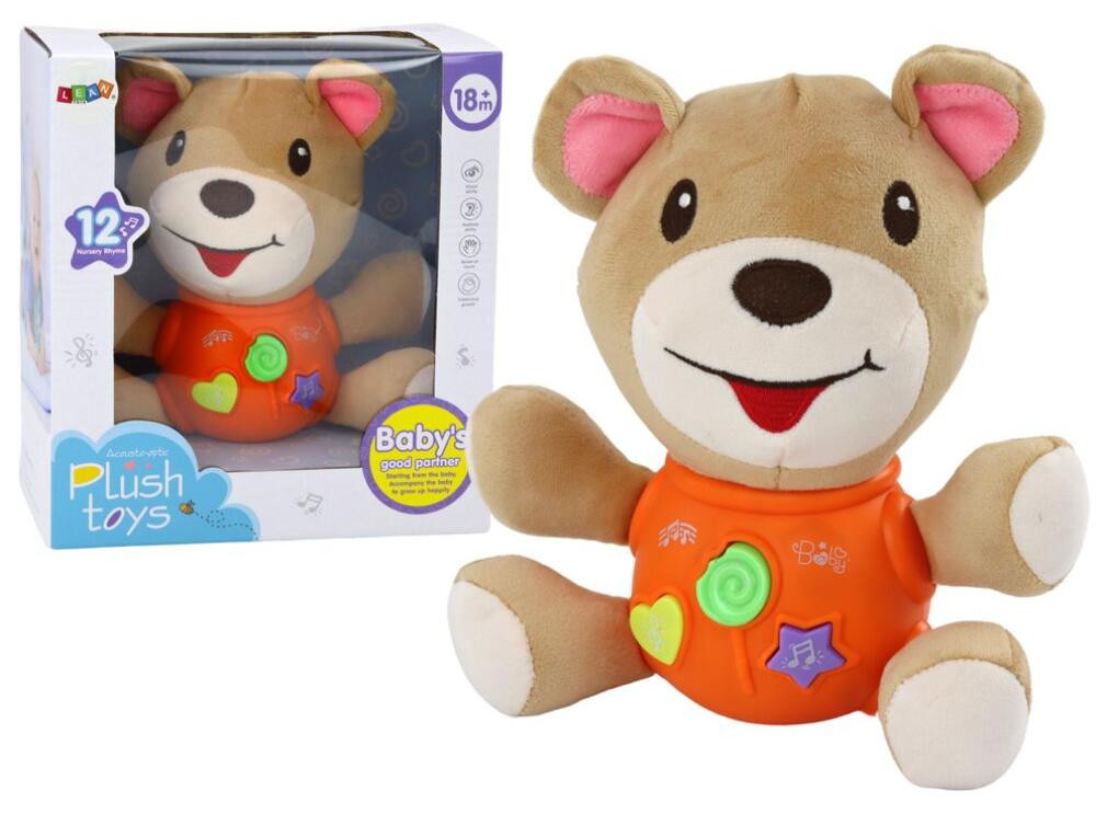 Lean Toys Interactieve Teddybeer Oranje 23 cm