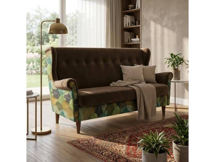 Family Meble Schlafsofa Ari Print Duo – R6/Leaf2
