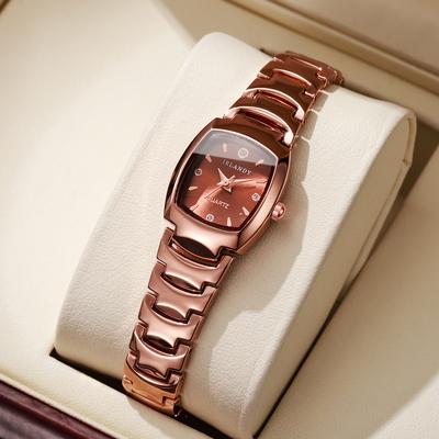Youfap Market Fashion Square Analog Quartz Watch, Elegant Women Watches, Ladies Wristwatch Clock brown