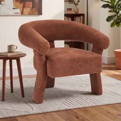 EBELLO Modern Wraparound Chenille Accent Chair Upholstered Wide Seat Armchair Comfy Reading Chair for Living Room Bedroom Office
