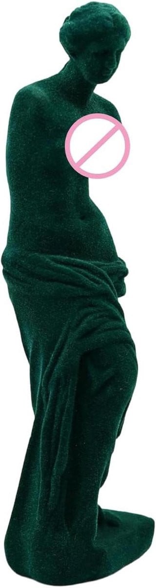 Groen Grieks standbeeld buste decoratie Hoogte: 28 cm