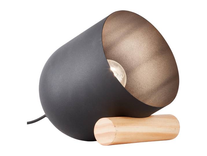 Brilliant Tischleuchte Koji 93043/76, Schwarz, Holz, E27, 16x20x22 cm, Lampen & Leuchten, Innenbeleuchtung, Tischlampen