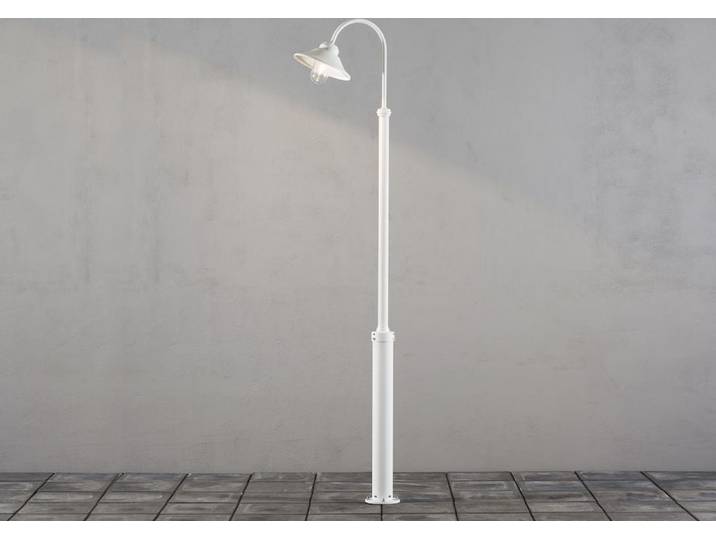 Konstsmide Vega Weiße Standleuchte für Glüh- & Energiespar Leuchtmittel - weiß lackiertes Aluminium, klares Glas; 560-250
