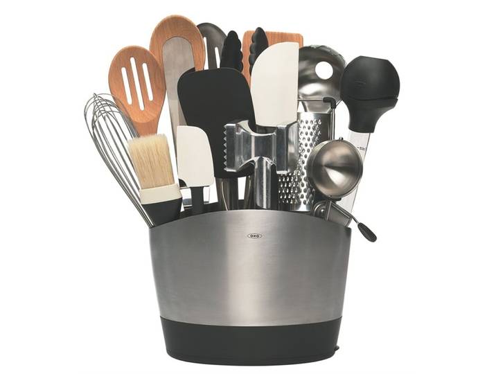 Utensilienhalter Oxo silber Edelstahl B 21.3 cm