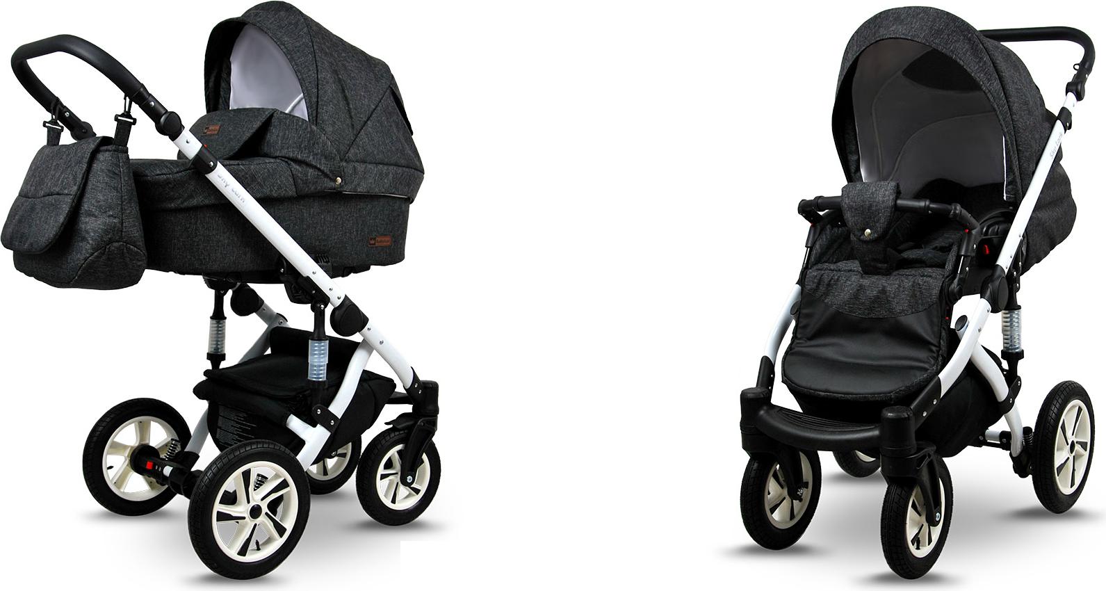 BabyLux Sky Lark | 2in1 Kinderwagen Set | Black Flex | Kombikinderwagen | Kinderwagenset | Bugg