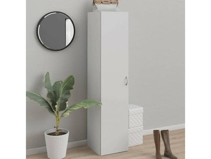 Dmora - Eintüriger Kleiderschrank mit DREI Innenregalen, Farbe Weiß, Maße 39 x 175 x 41 cm