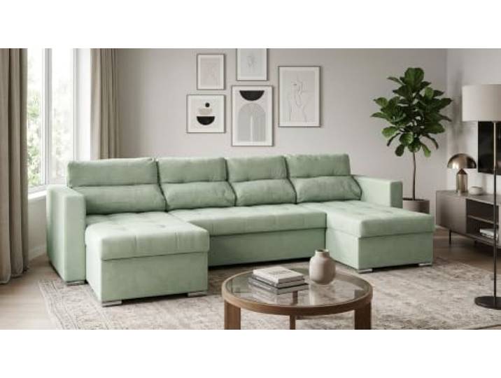 Family Meble Varius Big Wohnlandschaft mit Schlaffunktion – Mint – 12