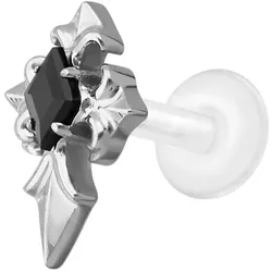 PTFE Labret mit Innengewinde + Titan-Aufsatz KREUZ
