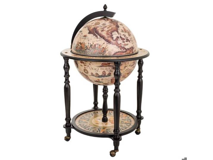 Meuble porte-bouteilles globe terrestre 60x60x95h