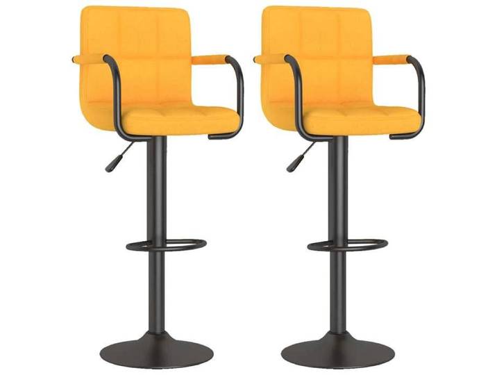 “Winter Sale TOP Tabouret/Chaise de bar Jaune - Tabourets de bar lot de 2 jaune moutarde tissu PRO38799
