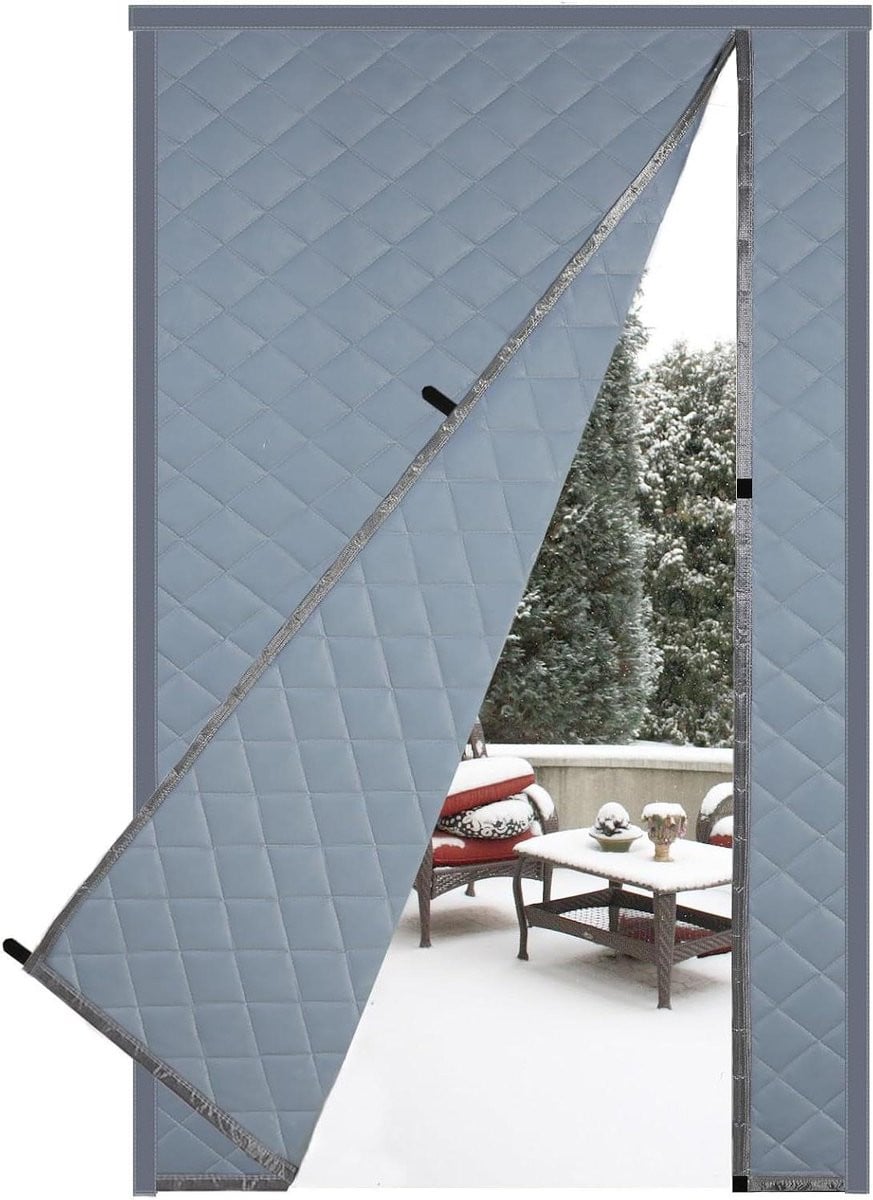 Magnetisch Isolerend Deurgordijn Grijs - Automatisch Sluitend - 140 x 210 cm