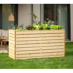 Westmann Asket XL | Garten Hochbeet aus Holz | ohne Boden | 160x70 cm - Natur