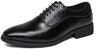 LightInthebox Men's Brown Lace-Up Derby Dress Shoes, Textured Leather-Look Smart Casual Formal Footwear, Classic Gentleman Style for Office Workers, Business Meetings, Weddings and Daily Wear