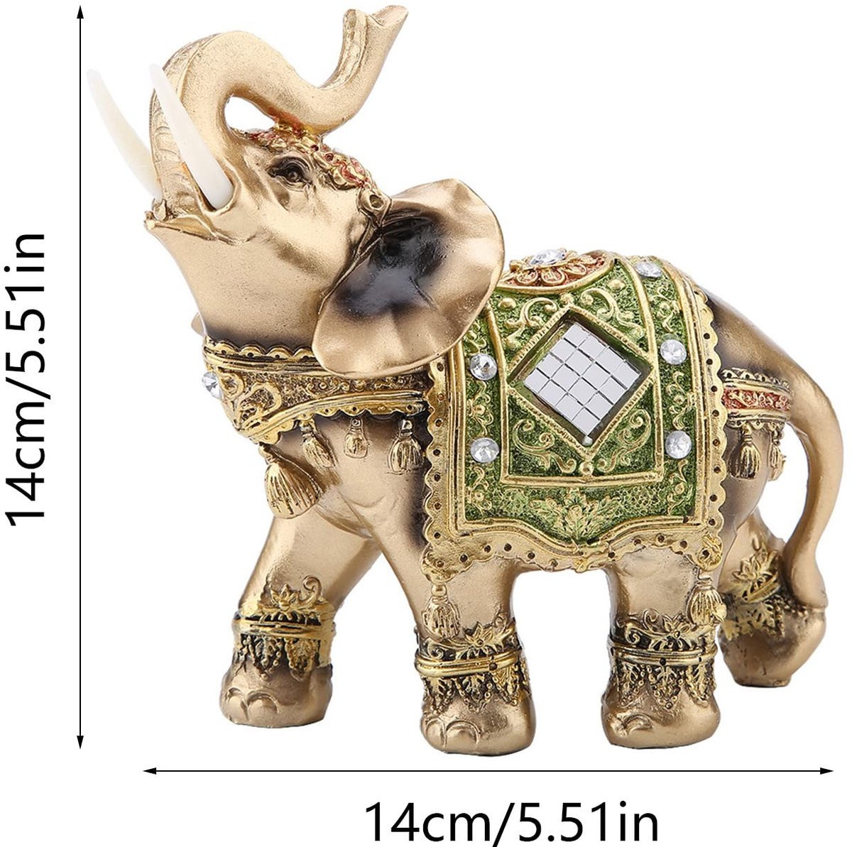 Dailygoods Olifantenbeeld voor Feng Shui decoratie en geluk