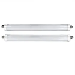 LED Wannenleuchte Hallenlampe Garagenleuchte Feuchtraumleuchte Deckenlampe, strahlwassergeschützt, 48W 5760lm 6500K kaltweiß, L 150 cm , 2er Set