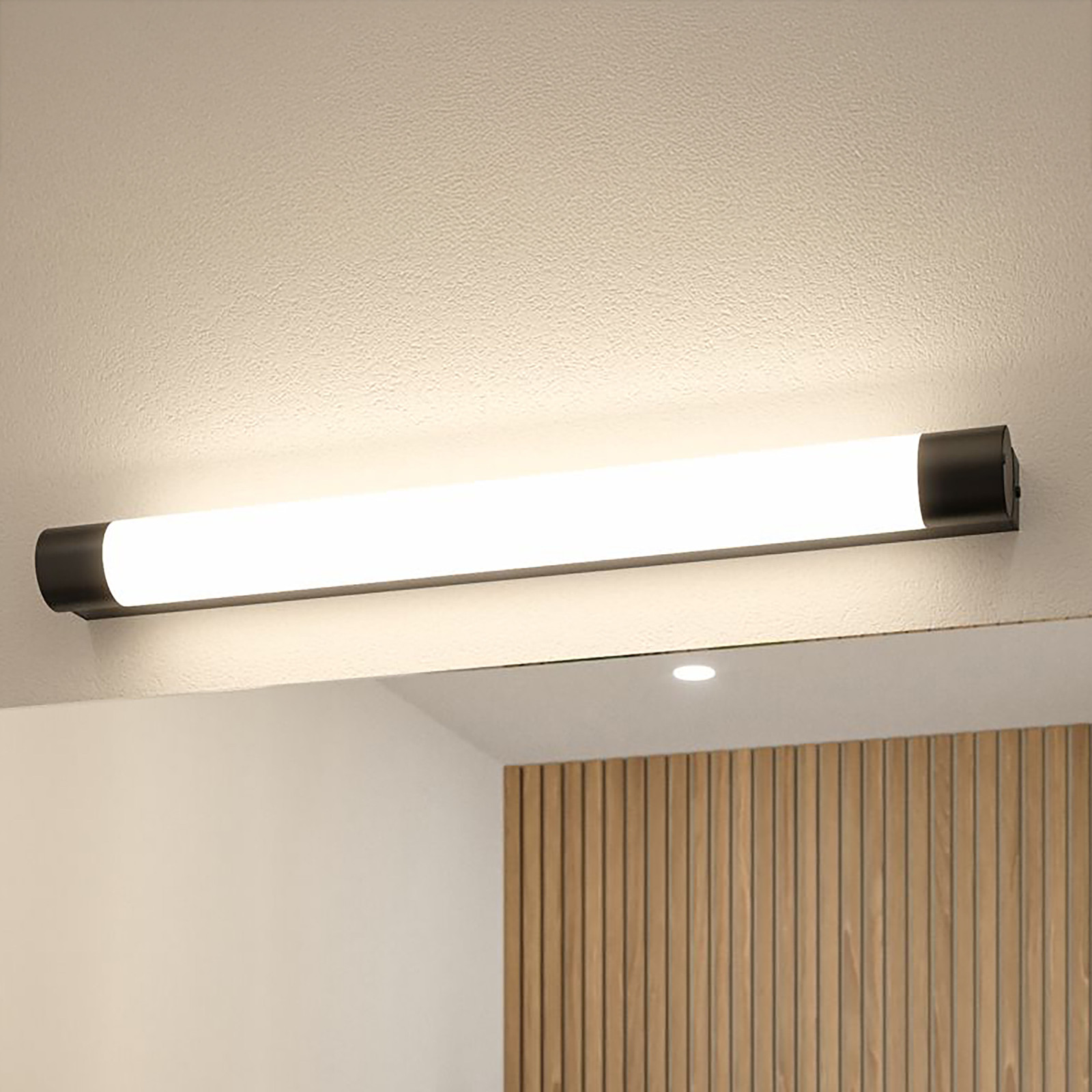 home24 LED-badkamerlamp zwart, 70 cm