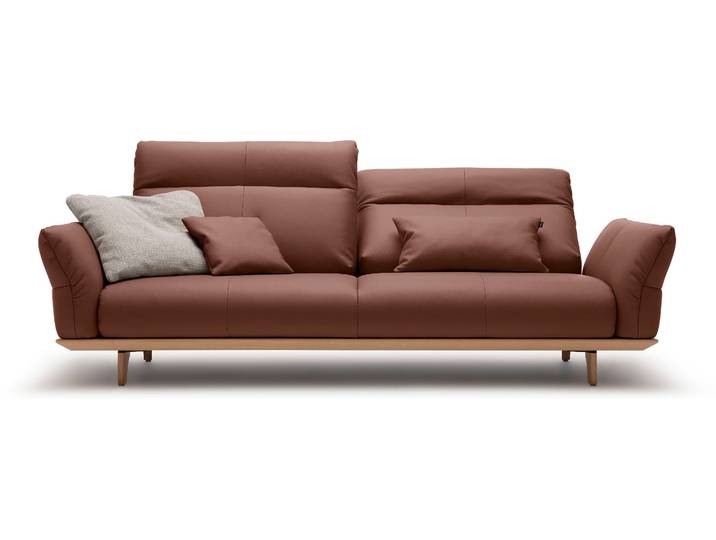 3,5-Sitzer, Braun, 228x100 cm, NaturLEDER OSKAR, Mit Rücken- & Kopfteilverstellung, Modern-Klassisch, Rolf-Benz