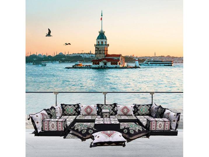 CaddeBuy Sofa Orientalische Sitzecke, Arabisches Sofa, Sitzkissen, Orient Sofa, 22 Teile