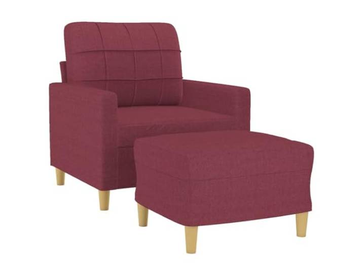 KTHLBRH Sessel mit Fußstütze Weinrot 60 cm Atmungsaktiver Stoff, Metallrahmen, Schaumstoff, 110 kg, für Wohnzimmer