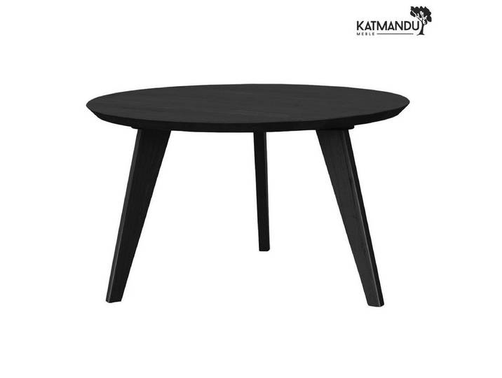 Katmandu Couchtisch Orbetello Ø70 cm – Runder Holztisch aus Eiche, schwarz lackiert (1-St), Massivholz hochwertig verarbeitet